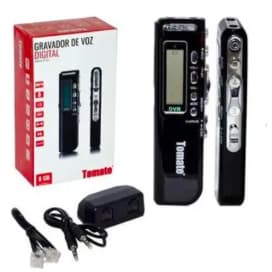 Gravador Digital de Voz Tomate Mt-556 8GB com Função MP3 e Microfone Lapela