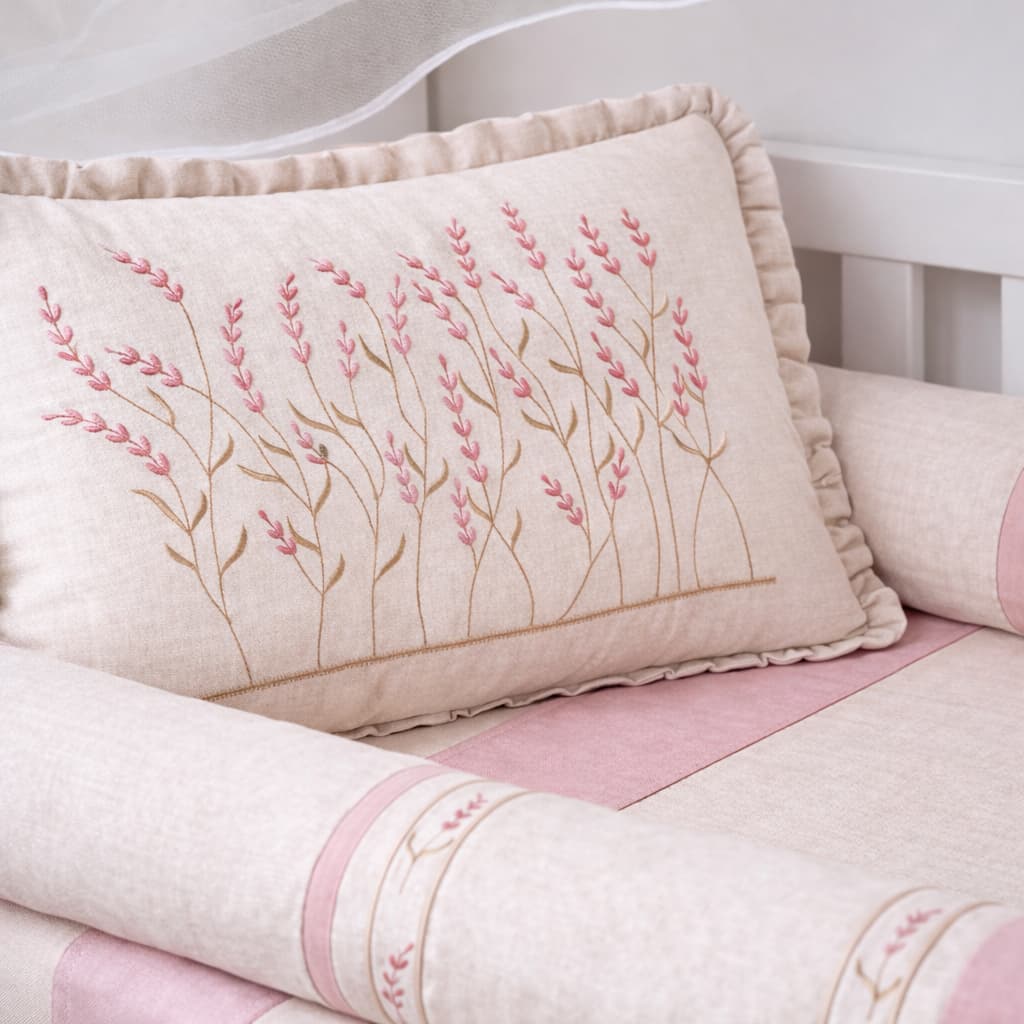 Kit Berço Bordado Americano Menina Menino  Veneza Bordado Algodão Com lençol de Elástico Mosquiteiro