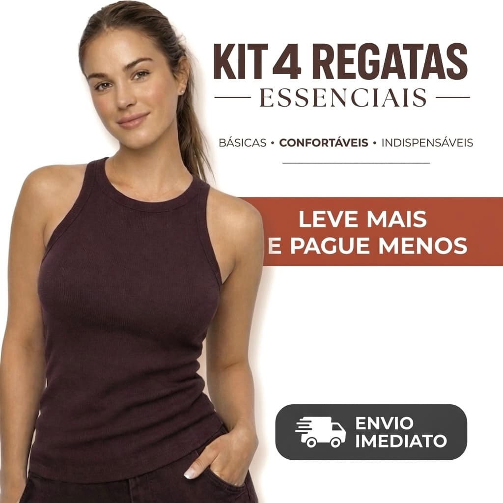 Kit 4 Blusas Feminina Regata Canelada Algodão Ribana Premium Confortável Casual lisas Basica Oferta
