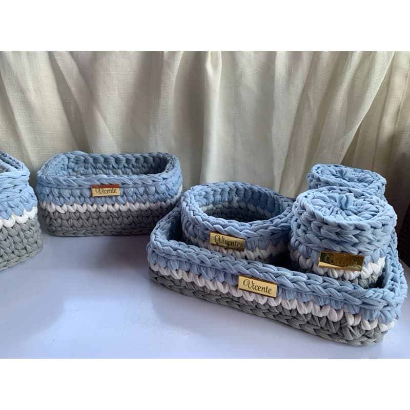 Kit Higiene Bebê Fio de Malha 6 peças PERSONALIZADO