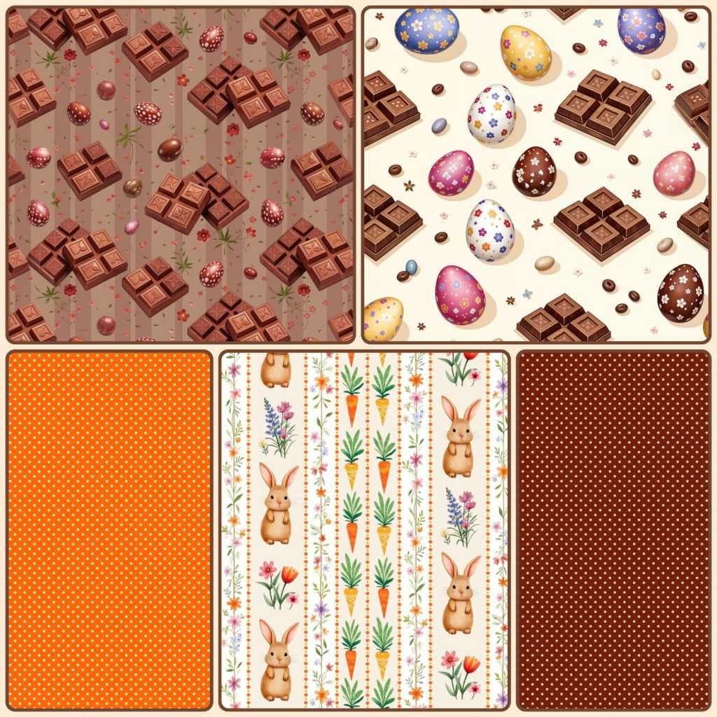 50cm Tricoline Estampado de Páscoa 100% Algodão Larg. 1,50m – Coelho e Ovos