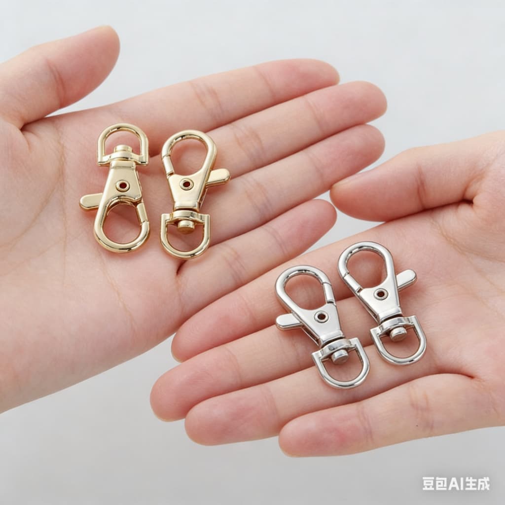 Mosquetão com Fecho Dourado 35mm - 30/50/80 Peças - Opcional - Gancho Lagosta