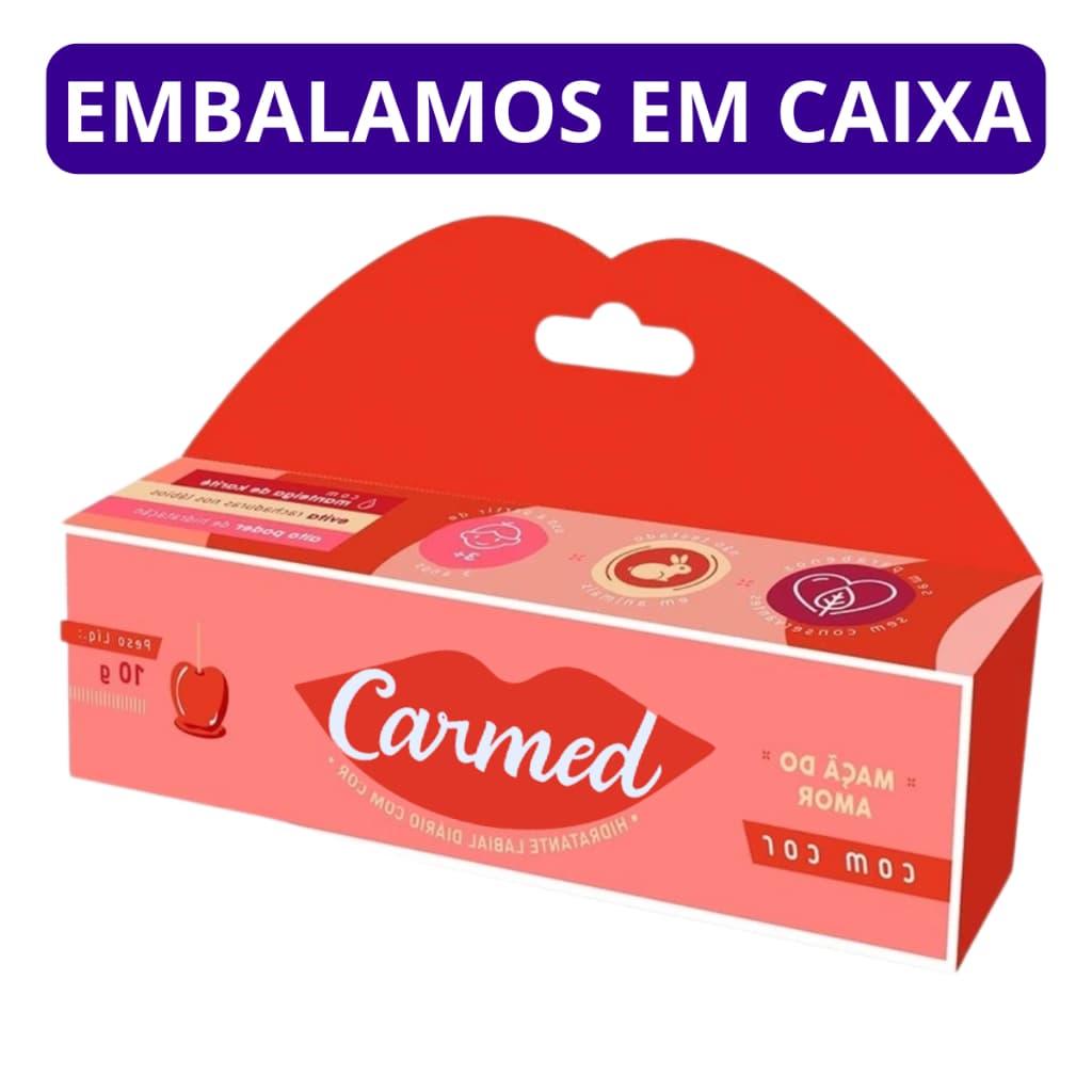 Hidratante Labial Carmed Maçã do Amor com Cor - Bisnaga 10g