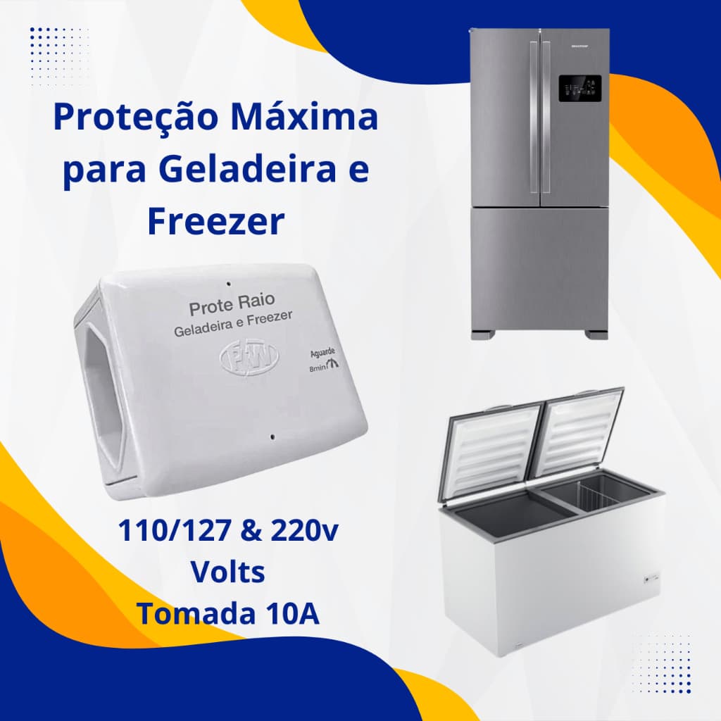 Protetor Contra Raios Surtos 5x1 Geladeira E Freezer 110v Ou 220v Proteção