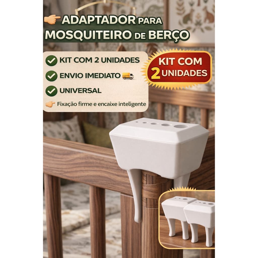 Adaptador Haste Mosquiteiro Par Para Berços E Camas