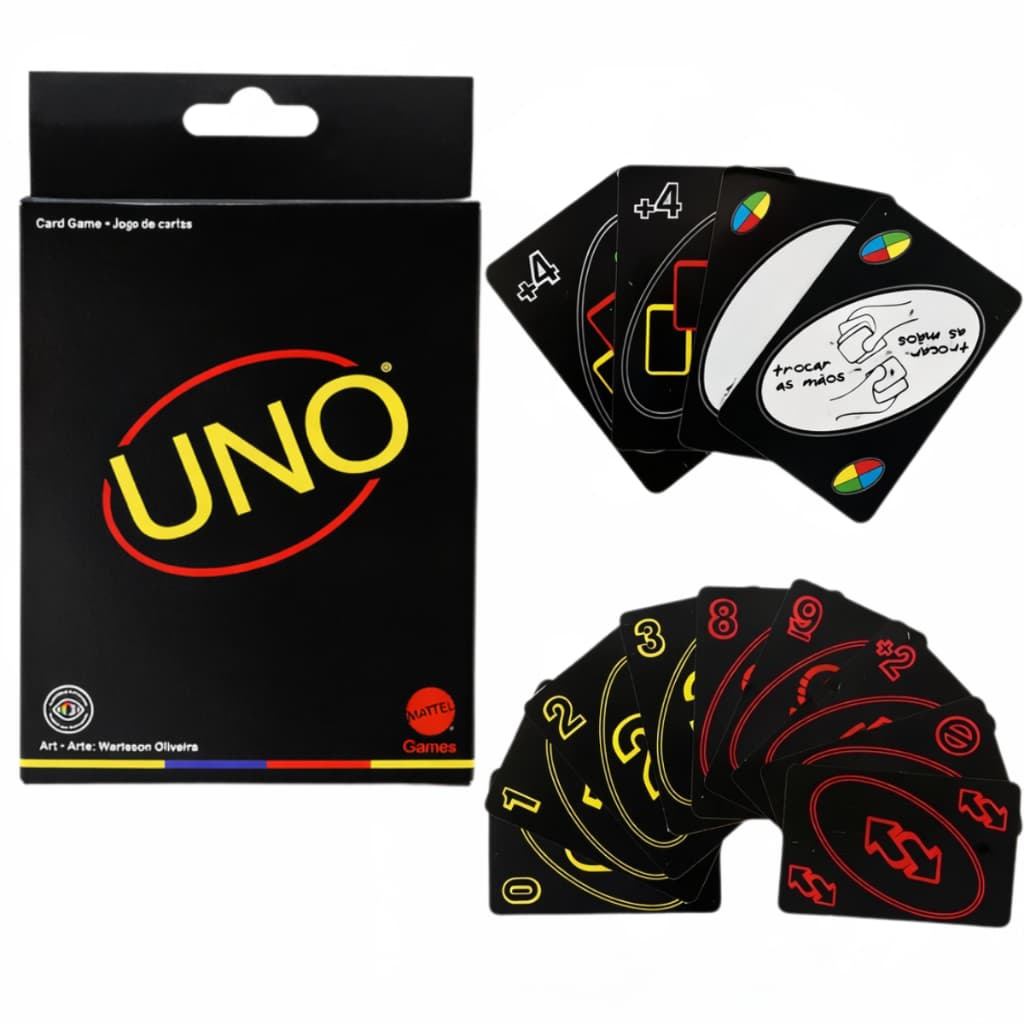 UNO Preto Minimalista Edição Limitada Design Exclusivo e Clássico - Mattel