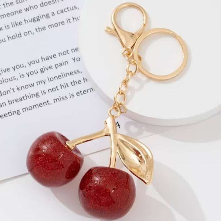 Chaveiro De Cristal Cereja Pingente Criativo Saco Charme Para Presente De Feriado Feminino