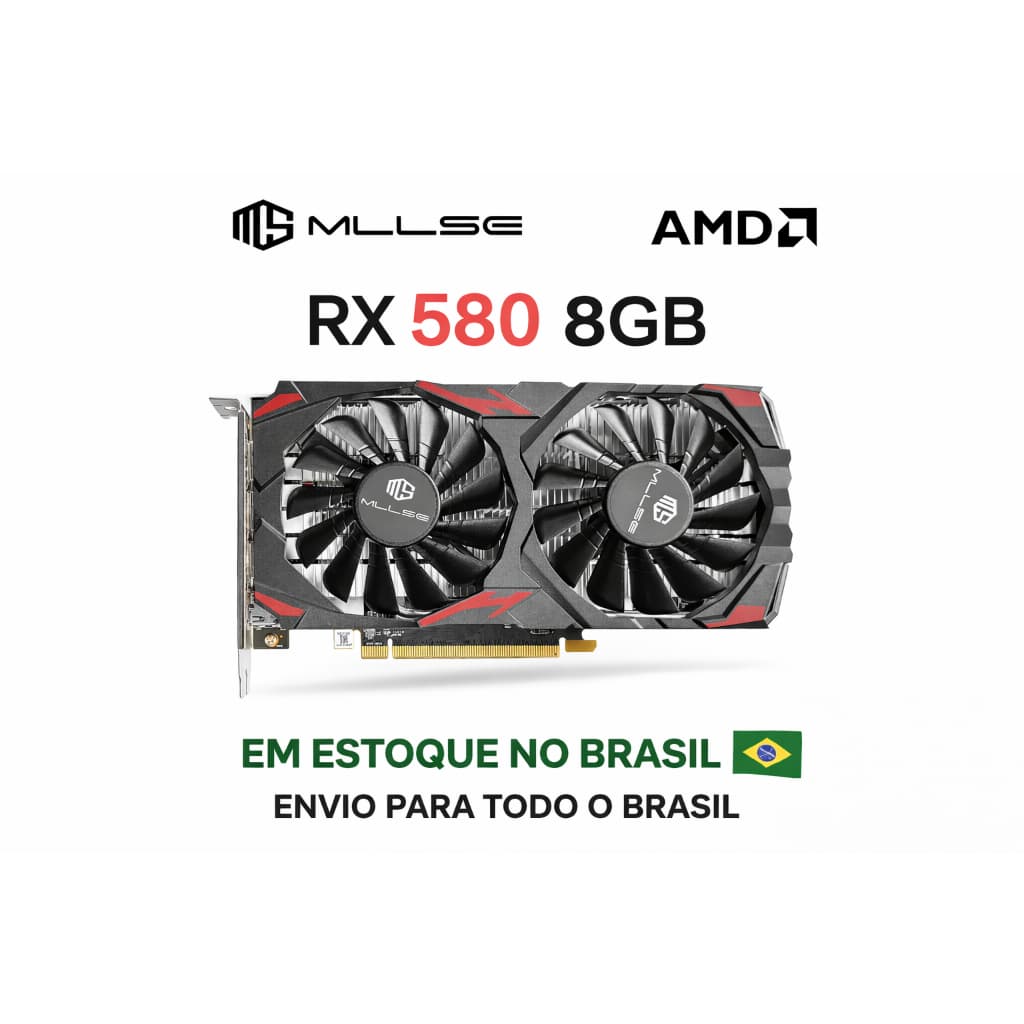 Placa de Vídeo RX 580 2048SP 8GB GDDR5 256bit IMPECÁVEL Gamer Full HD Com Nota Fiscal !