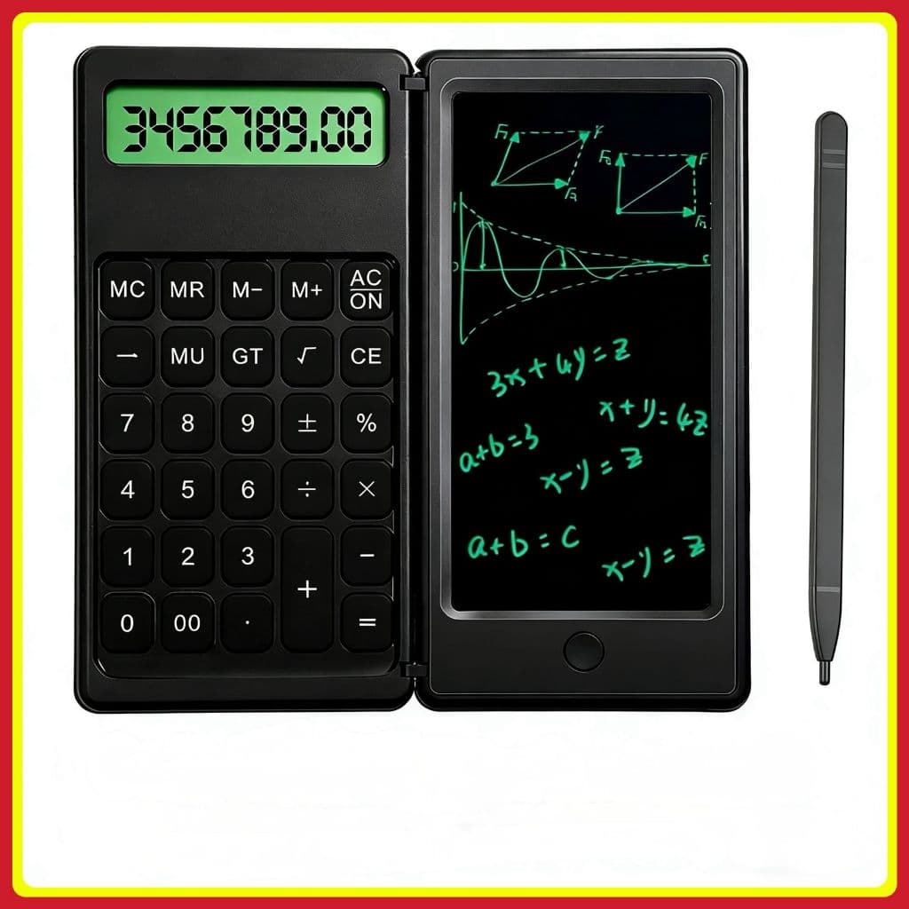 Calculadora 2 em 1 com Tela de Escrita Digital LCD Portátil para Estudos Escolares e Trabalho