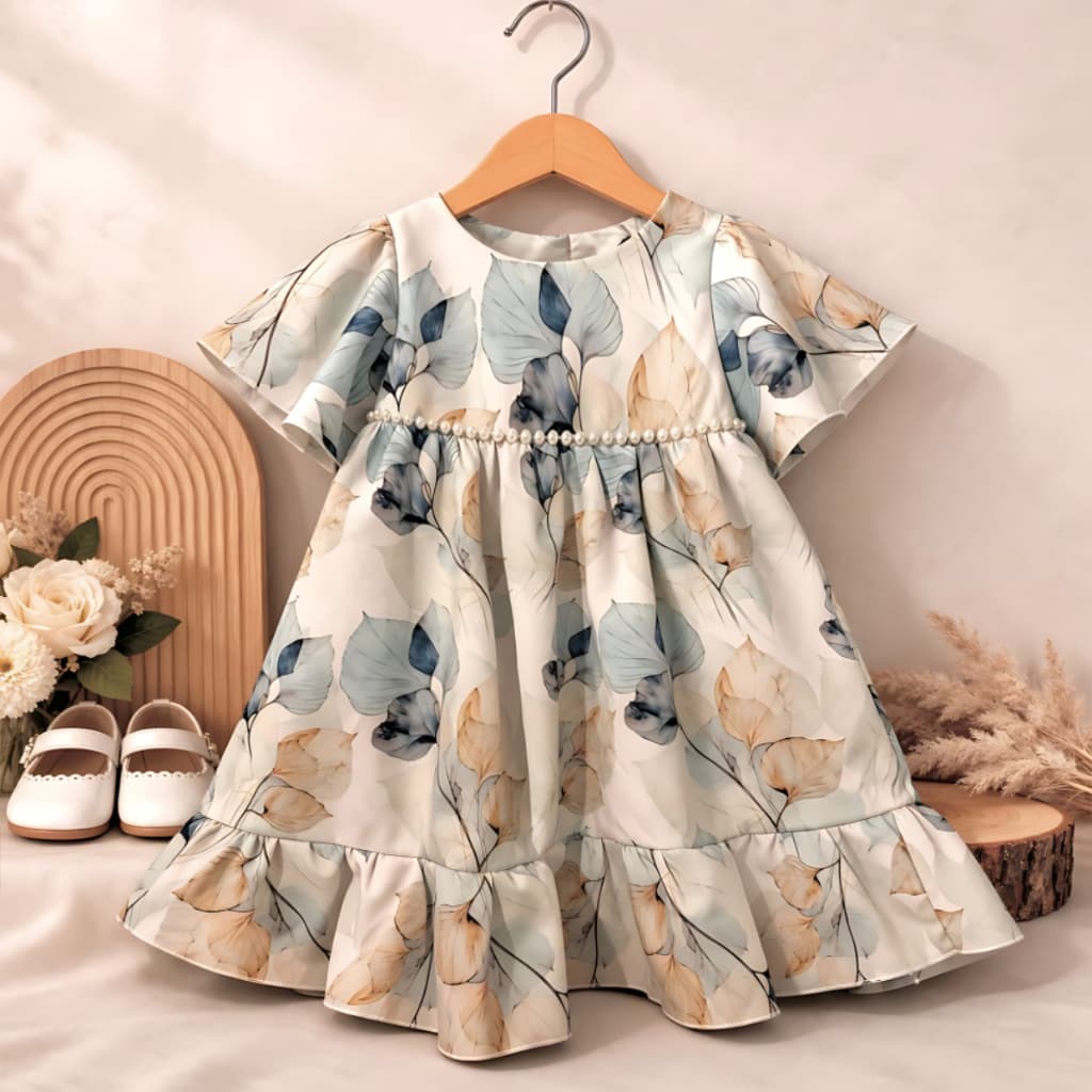 Vestido Infantil Menina Estampado Luxo de Princesa Moda Festa