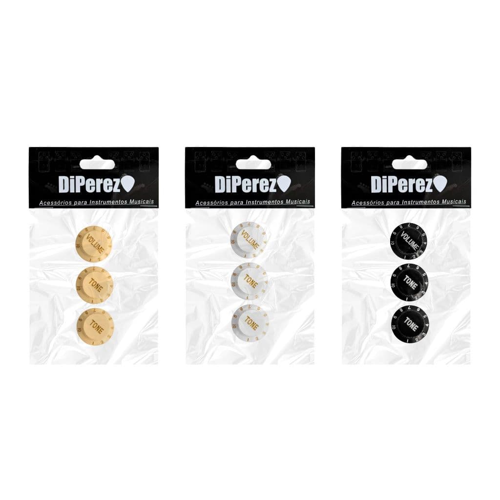 Knob de Volume e Tone para Guitarra Strato Kit com 3