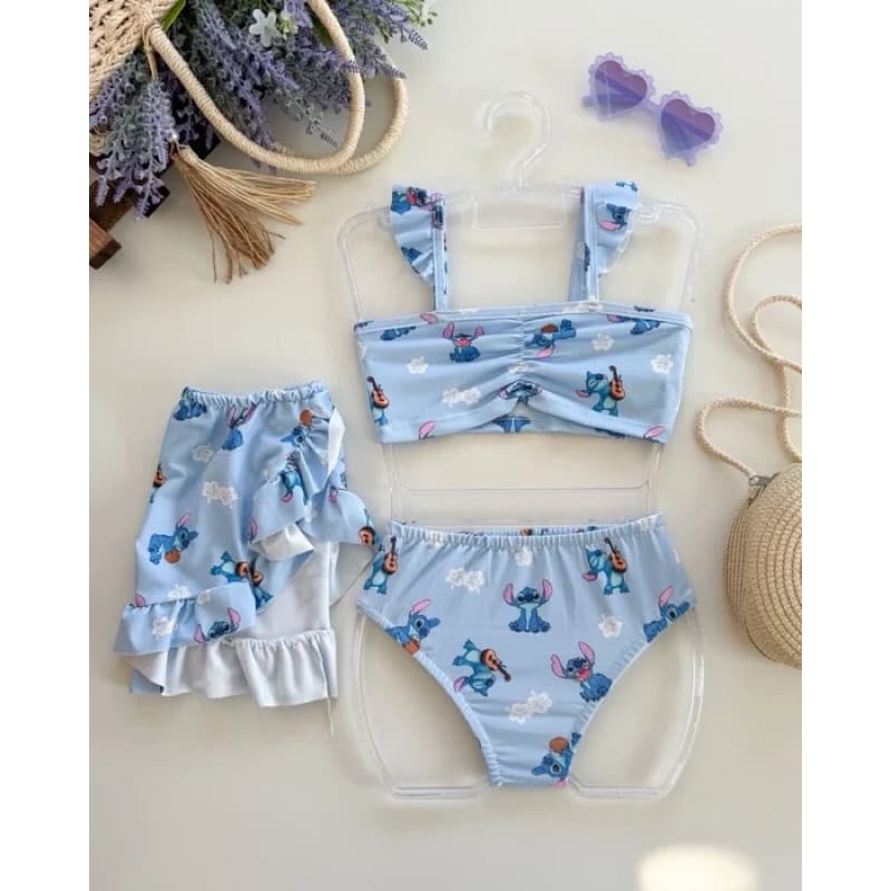Biquíni com Saída de praia, 3 peças infantil