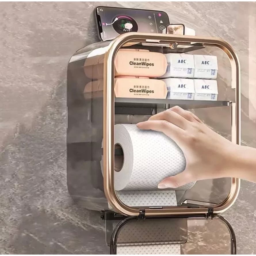 Caixa para Banheiro armazenamento papel higiênico e organizador sem Furação