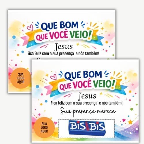 Cartão para Bis Igreja |Lembrancinha Evangélica Mimo Cristão Visitante Congresso (Não Acompanha Bis)