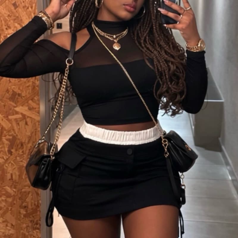 Short saia plus size cargo elástico na cintura G1 G2 Rebeca