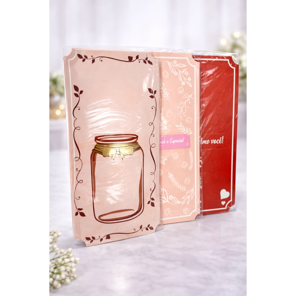 Card para Flores e Rosas Presente Romântico Buquê Pacote 5 Unidades Dia dos Namorados/ Mães/ Mulher