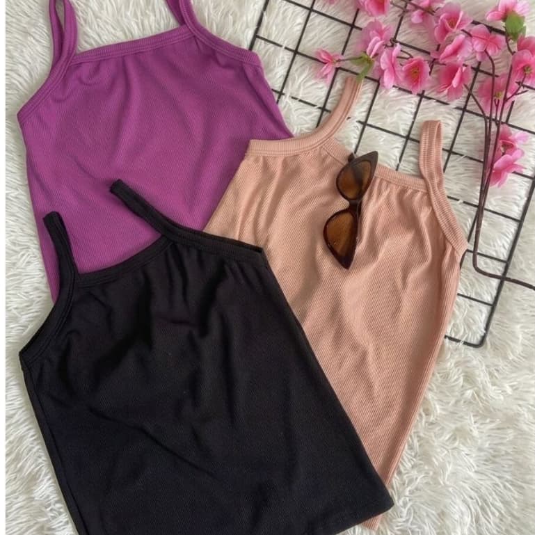 3 Blusas de alça em malha canelada Ribaninha infantil juvenil menina verão 1 a 10 anos