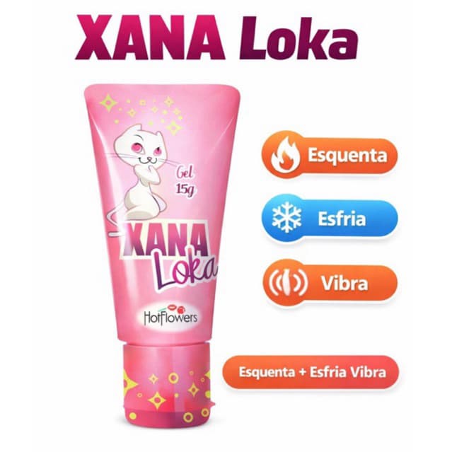 Gel Lubrificante Íntimo Feminino Excitante Xana loka Esfria Esquenta e Vibra 15g HotFlowers Sexshop Hot Vibra Esquenta