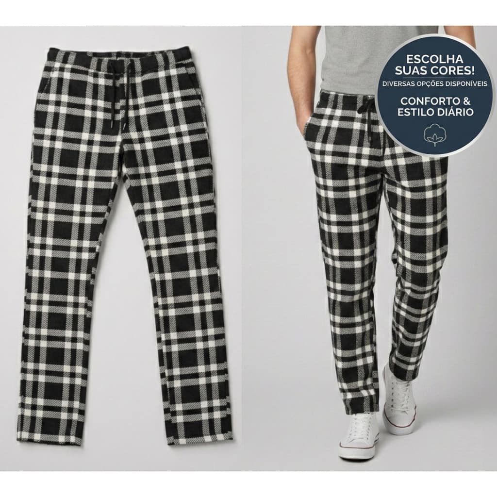 Calça flanela fabricação propria | Adulto, Infantil e tamanhos especiais | Calça xadrez vermelha Natal