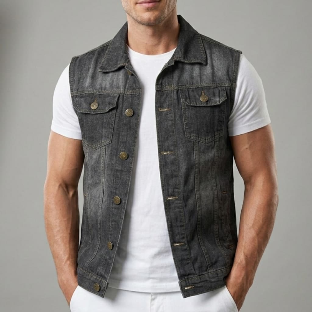 Colete Masculino Motociclista Jeans Promoção 2026