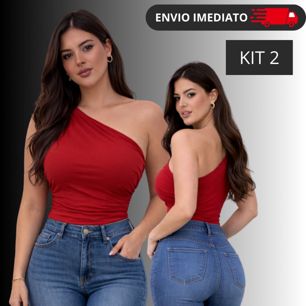 KIT 2 Body Feminino Manga Mula Suplex com toque de  Poliamida com Forro Duplo Promoção Verão 2026
