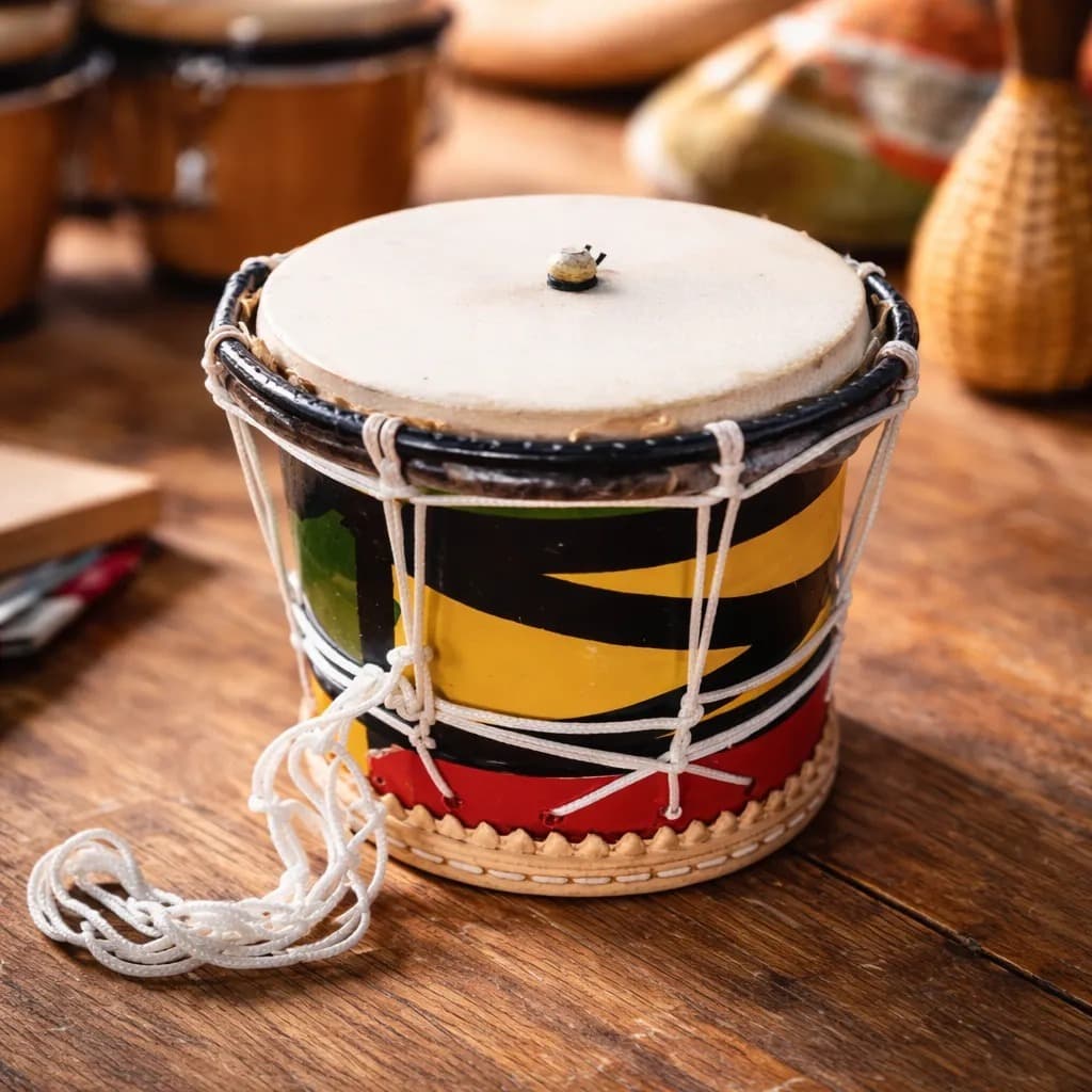 Cuíca De Pele Couro Tambor Com Corda Instrumento Artesanal