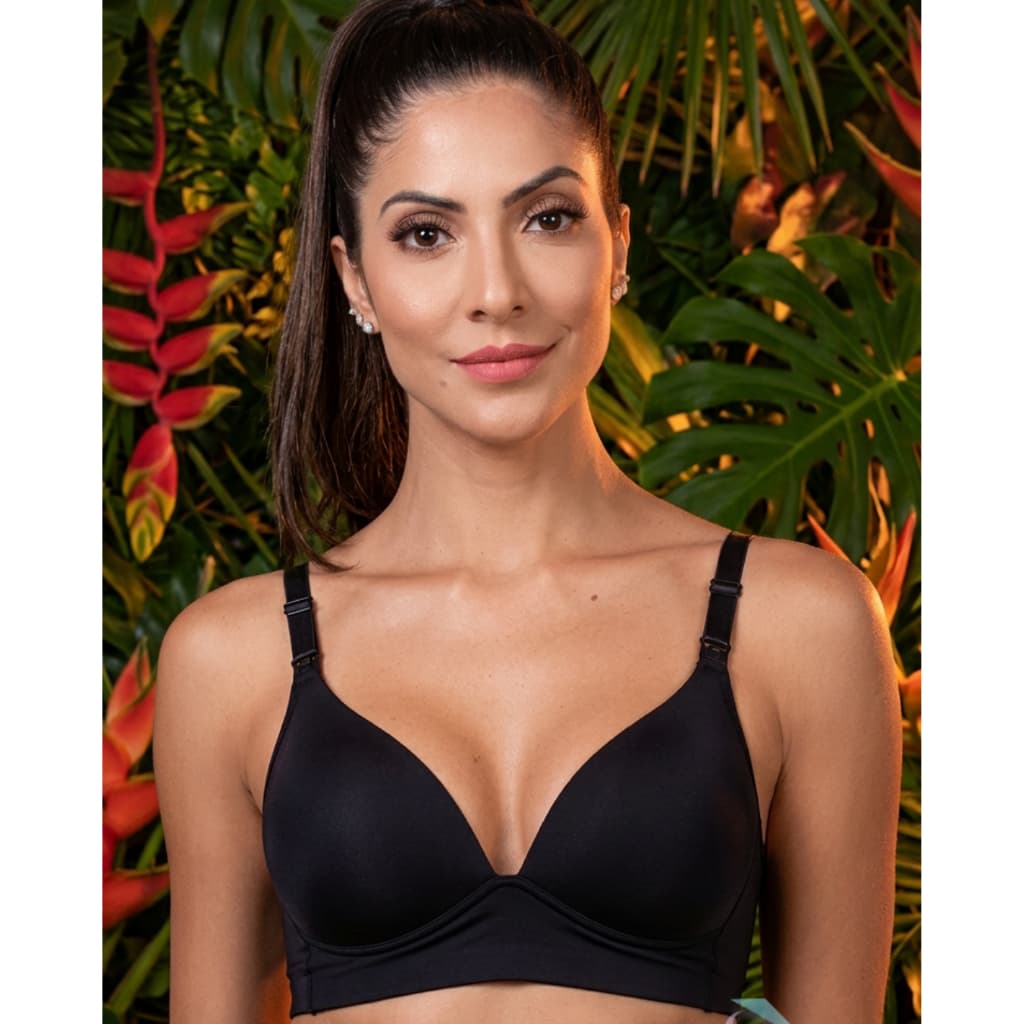 Sutiã Amamentação com Bojo Soft Não Amassa Microfibra Alça Larga