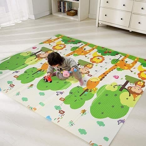 Tapete infantil dupla face dobrável 200×180×0,8 cm antiderrapante e anti-impacto S13