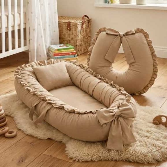 Kit Ninho Redutor De Berço + Almofada Amamentação Para bebe Com Zíper Refil Facil Para Lavar