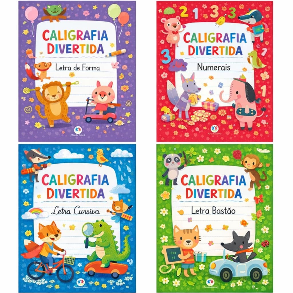 Caderno De Caligrafia Infantil Letra Cursiva Forma Numeral Livro Atividade Aprender Escrever Criança