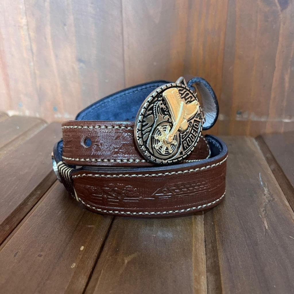 Cinto Infantil Cavalinho 2 Apliques Couro Legítimo Novidade