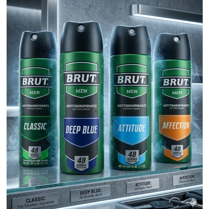 Kit 3 Desodorante Aerosol Brut Men Affection 150ml - Controle de Suor e Proteção Duradoura