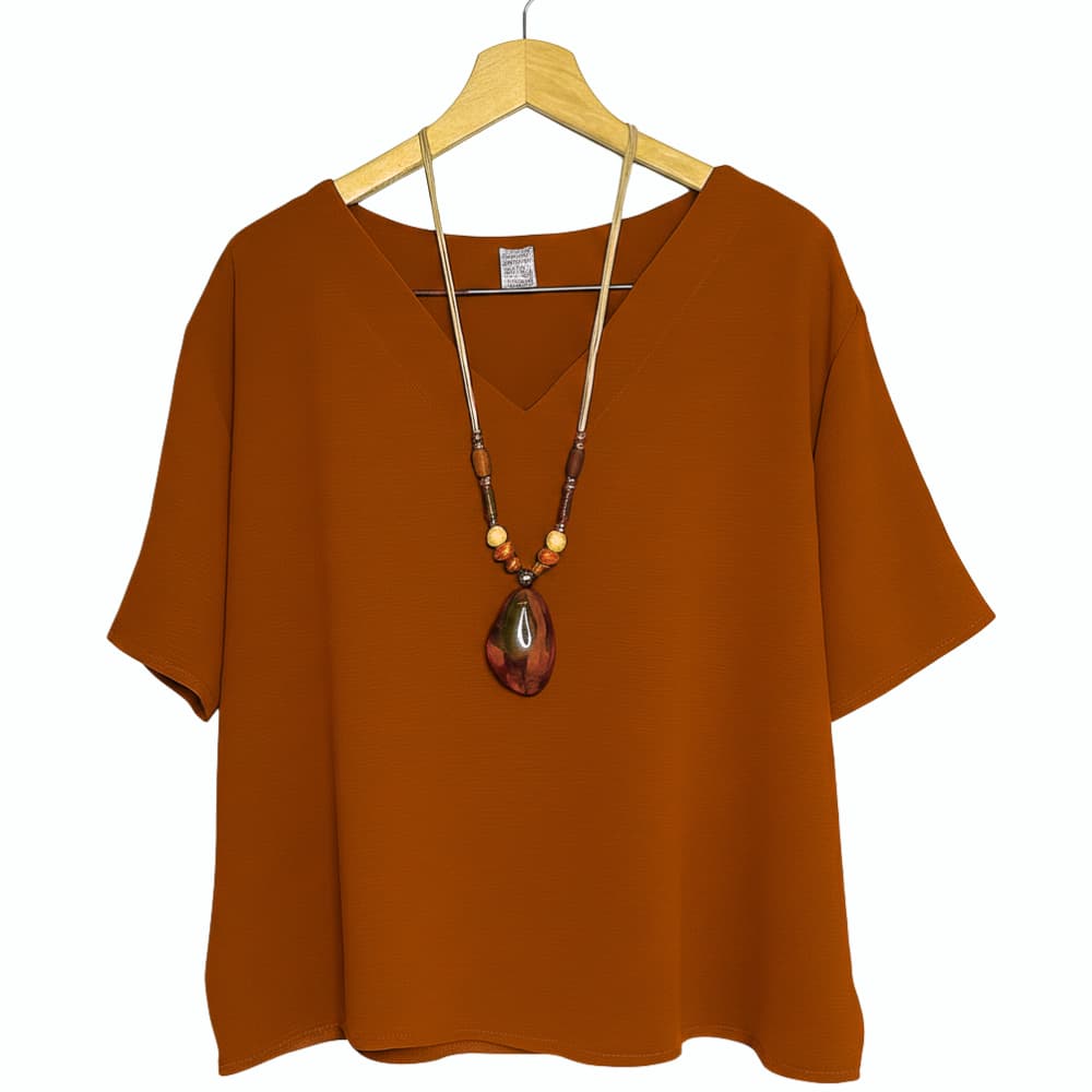 Blusa Plus Size Feminina Manga Curta  Casual Elegante.