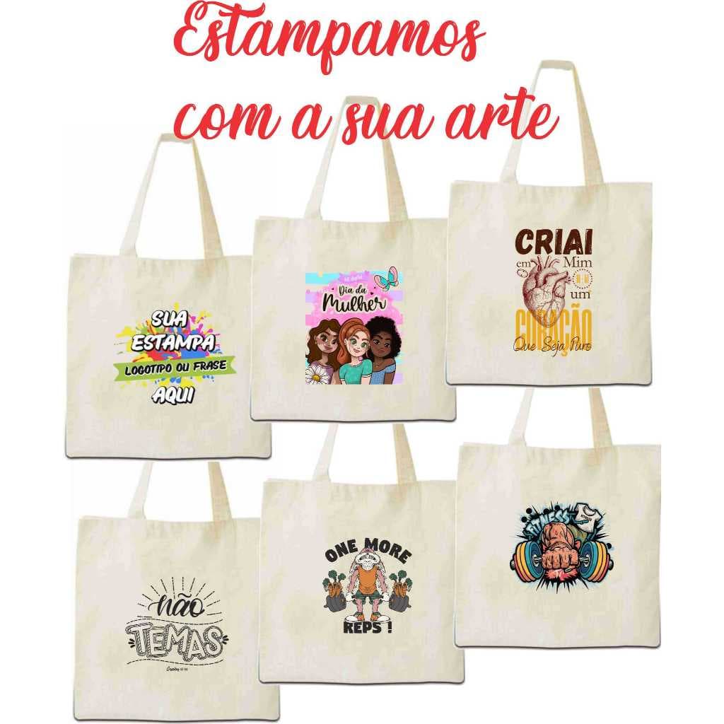 20 Ecobag  30x30 arte 14x20 Personalizada Escolha Sua Estampa | Bolsa Algodão Cru Ecológica | Presente Criativ0 arte