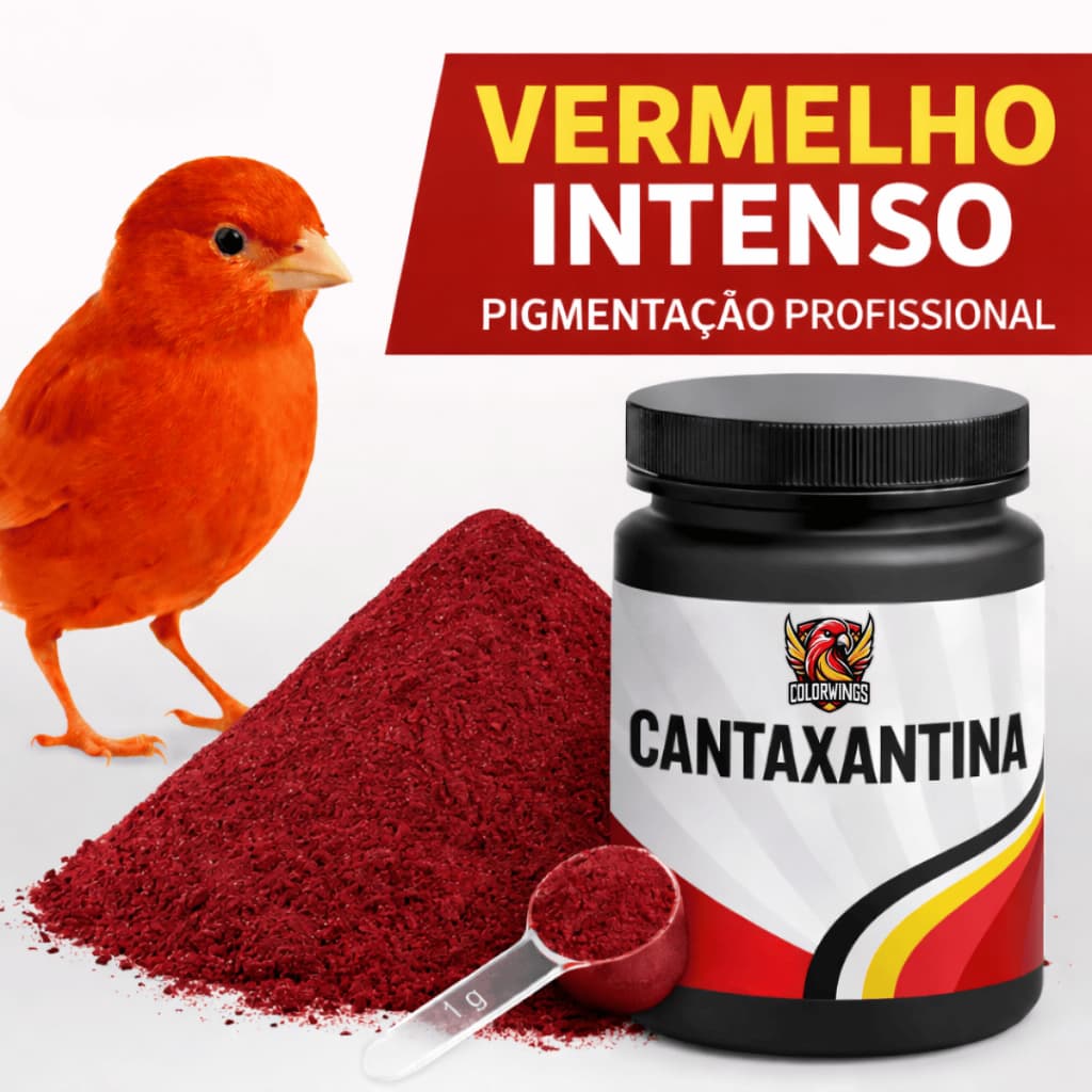 Cantaxantina Vermelha Para Canários | Pigmentação Profissional | Realçador de Cor Vermelho Intenso Para Aves