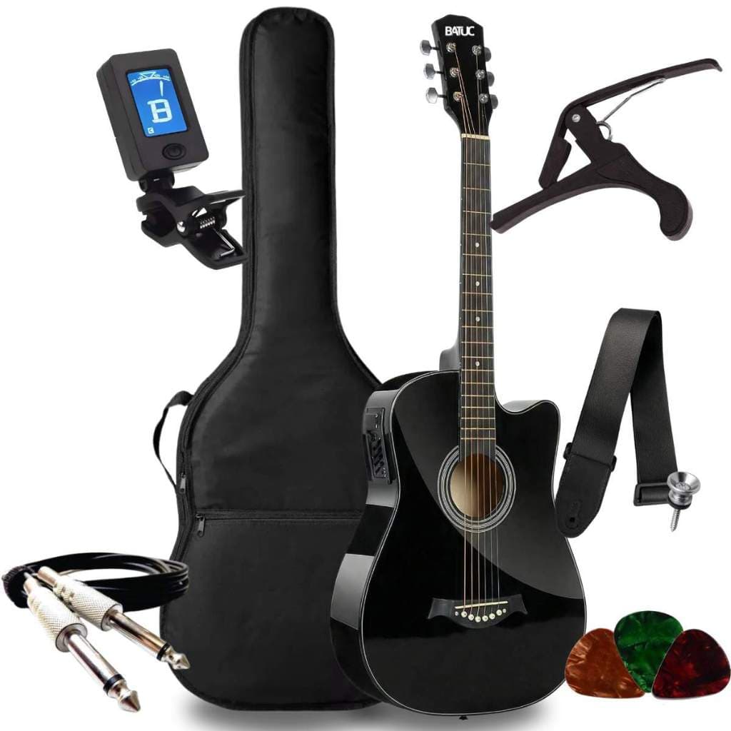 Violão Elétrico Batuc BS100 Iniciante Cutaway Aço Acessórios Completo