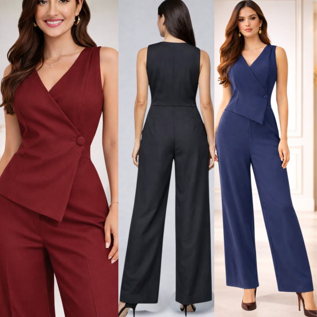 Macacão Feminino Longo Pantalona Elegante Moda Feminina Festa Trabalho