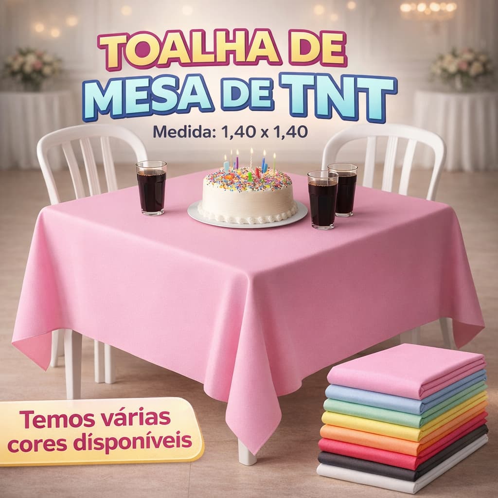 Kit 20 Toalhas de Mesa com Caimento de TNT 1,40m x 1,40m Várias Cores Você Escolhe - Forro de Mesa