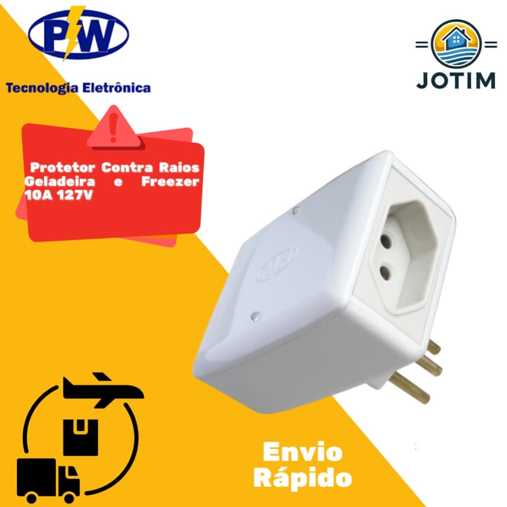 Protetor Contra Raios Geladeira e Freezer 10A 127V PW Eletrônicos