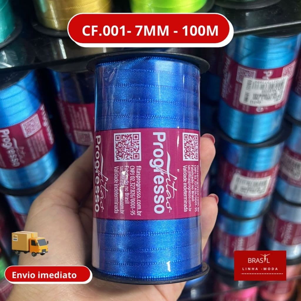 Fita de Cetim N.01 Progresso 07mm com 100mts