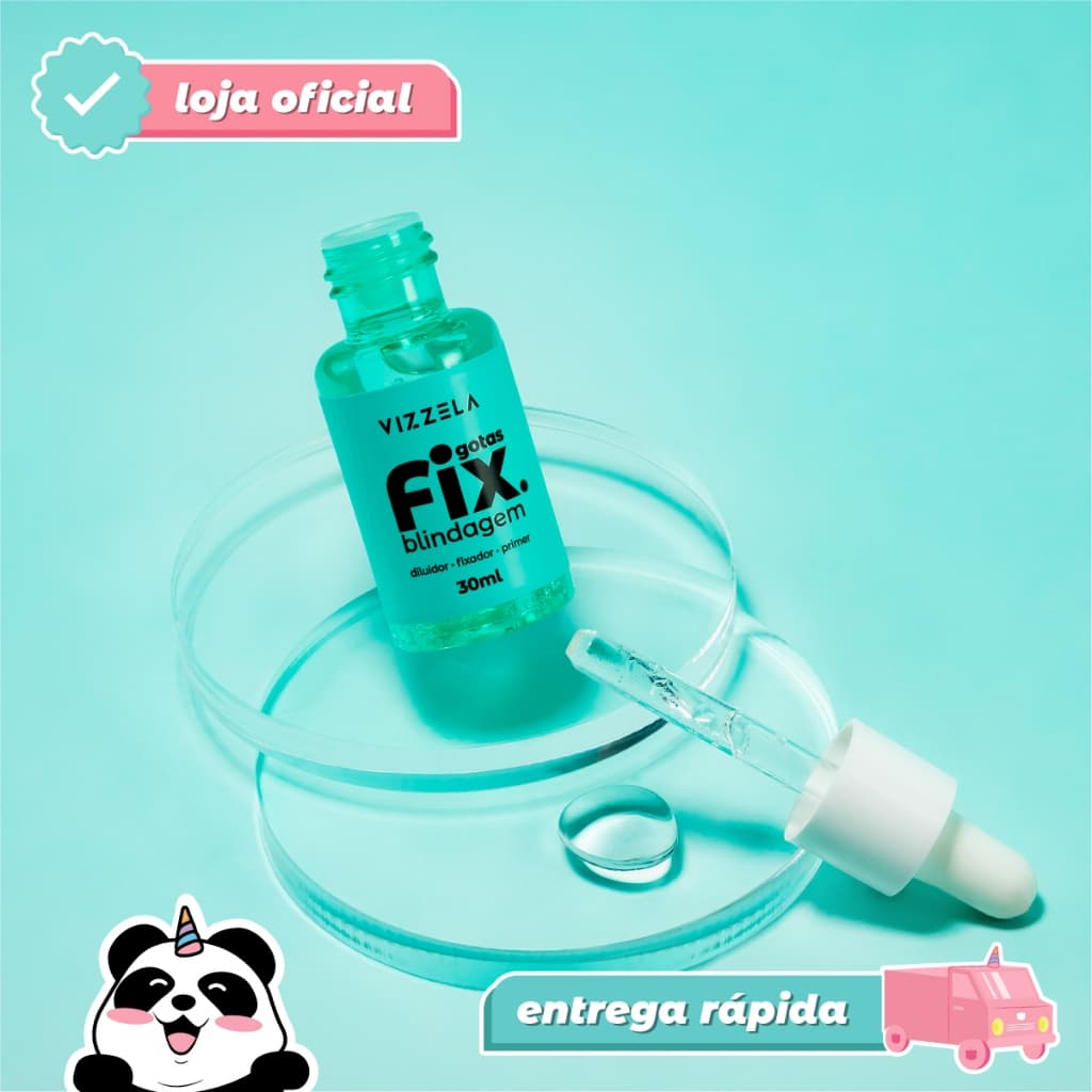 Gotas Fix Blindagem Diluidor Maquiagem Prova D'Água Vegano Original Vizzela