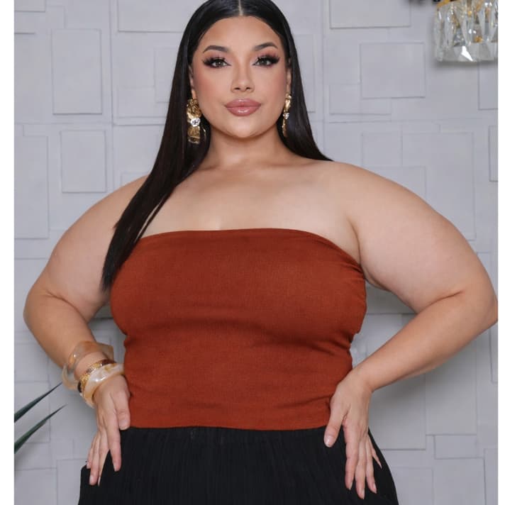 Top Tube Plus Size Feminino Tomara Que Caia maior sustentaçao Forro Duplo SUPLEX Premium com Elástico nas Costas