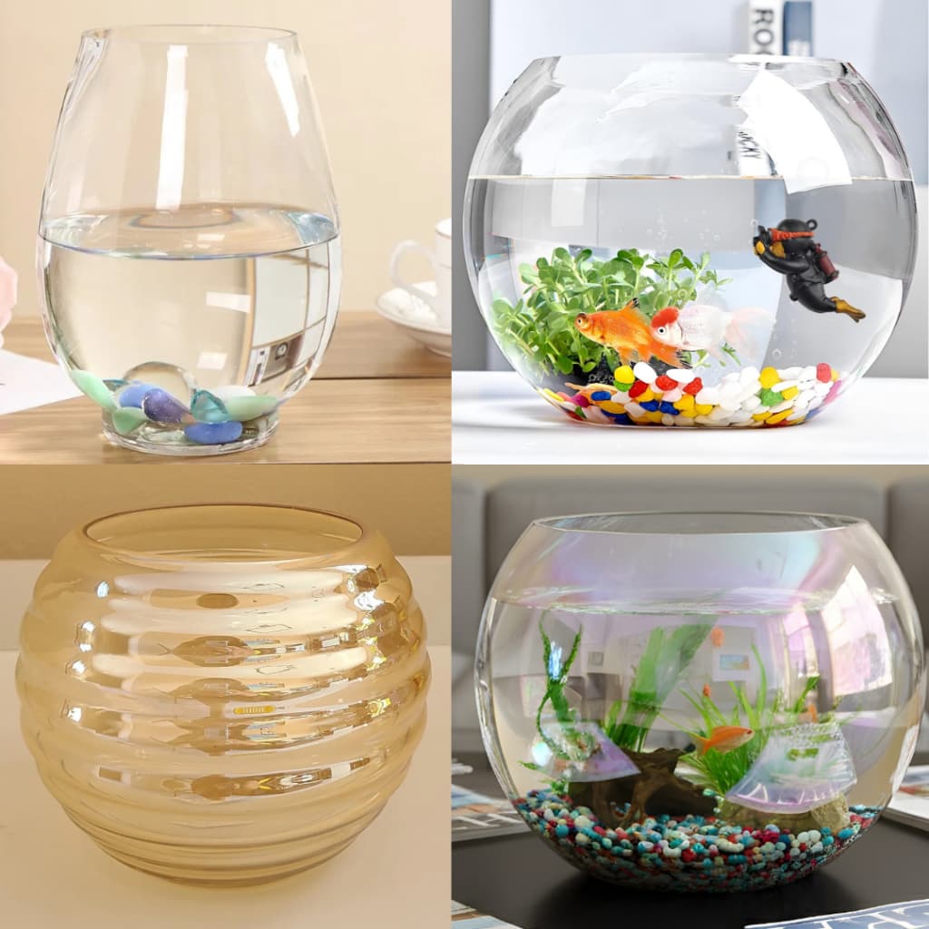 Vaso tipo Aquário redondo de vidro MODELOS DIVERSOS decorativo para Plantas terrário Multiuso vaso solitário