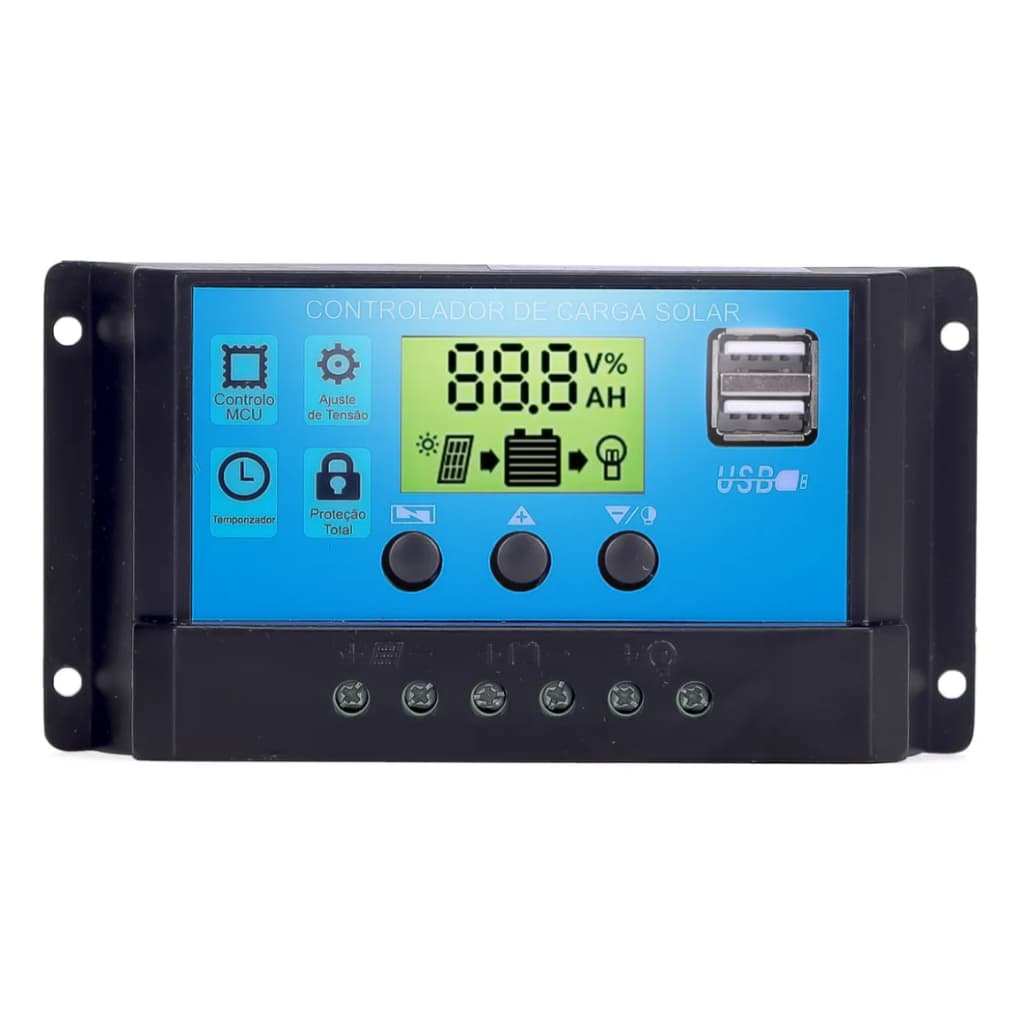 Regulador de controlador de carga PWM de painel solar de 12V/24v 30a