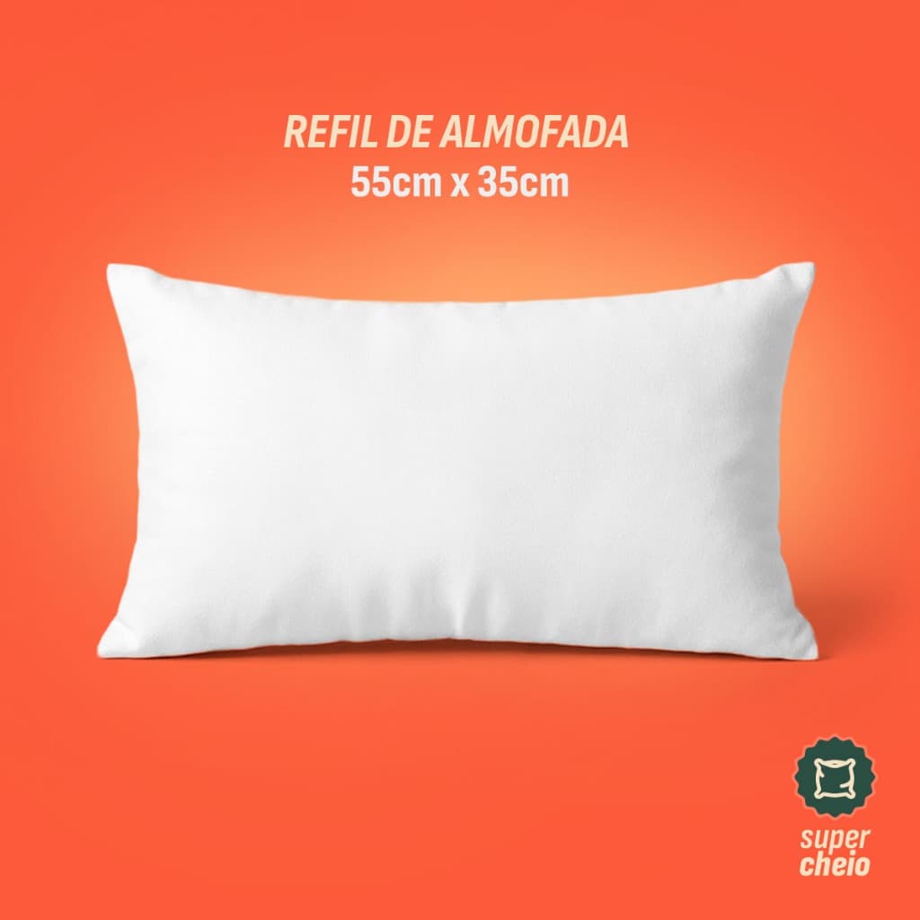Unidade e Kit Refil De Almofada Baguete 35x55 Fibra Siliconada, Super Cheio Macio Uso e Decorações