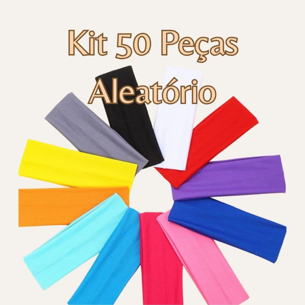 Kit 50 Faixas De Cabelo Yoga Corida Skincare Para Penteados Fitness Headwear