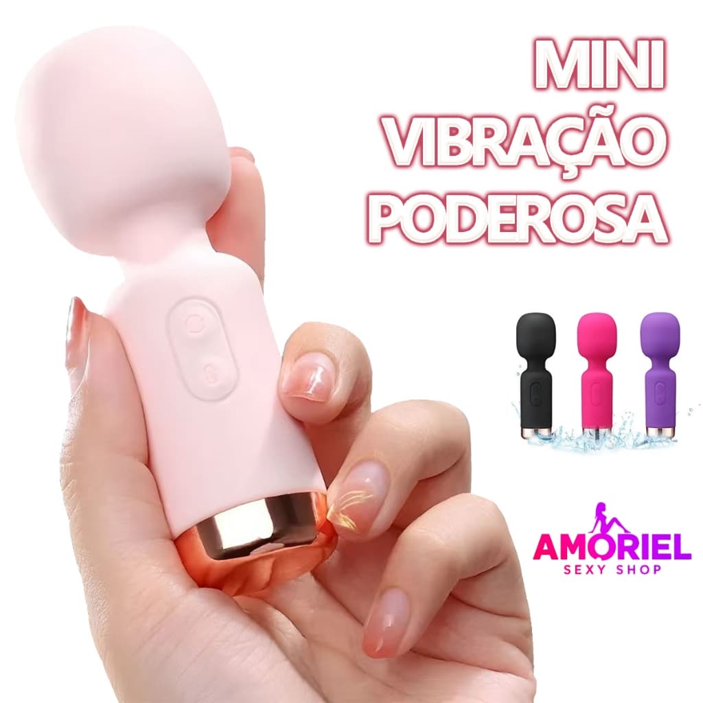 Vibrador Varinha Mágica mini Recarregável 10 modos de vibração Toque Macio