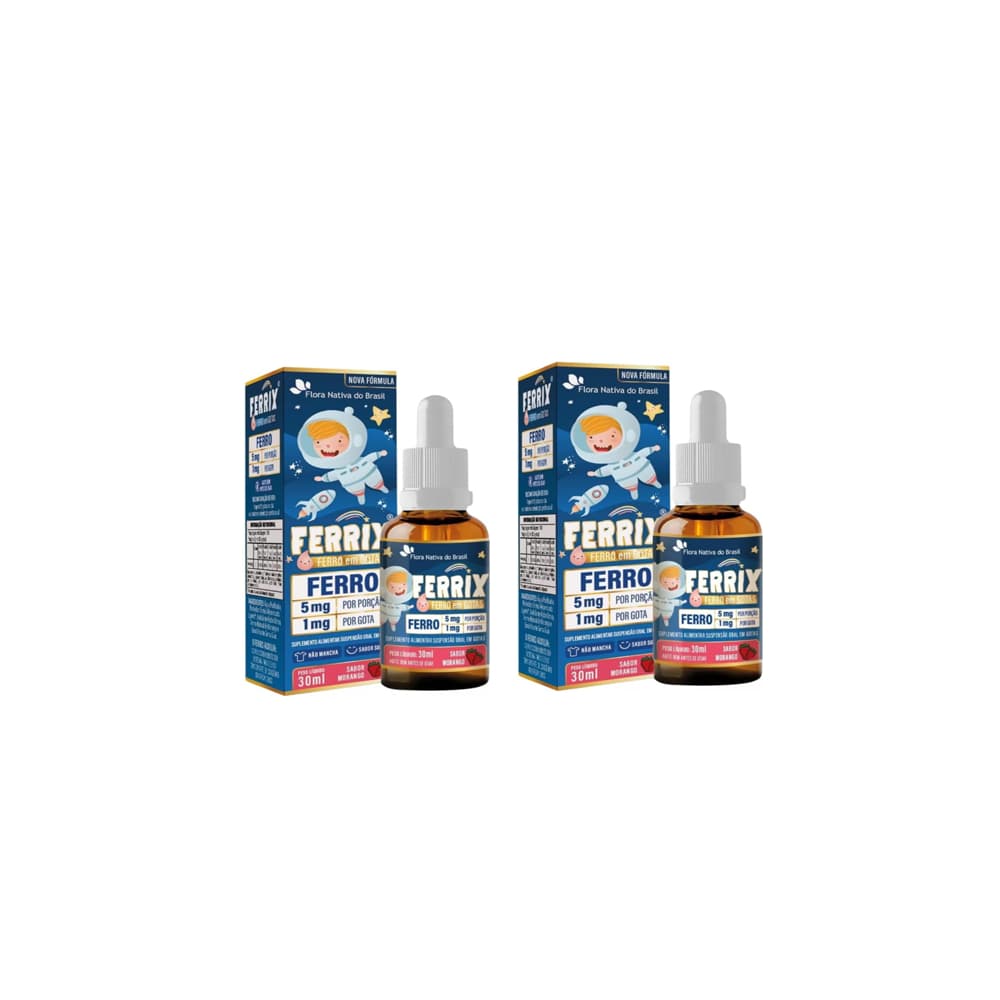 Kit 2 Ferrix 30ml Infantil Suplemento de Ferro - Flora Nativa