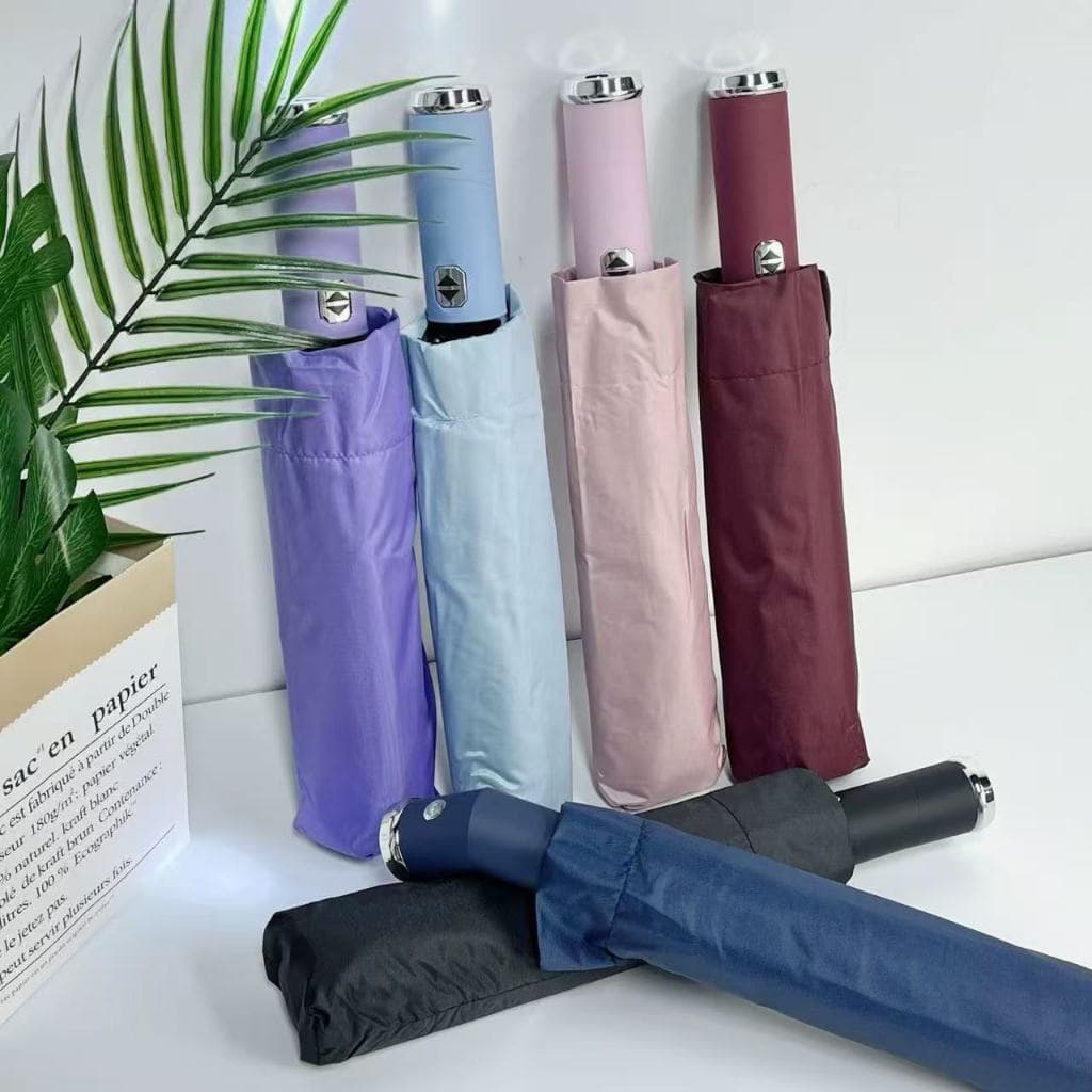 Guarda Chuva Portátil Automático Grande Compacto Dobrável Proteção UV Tecnologia Anti-Vento de Fibra
