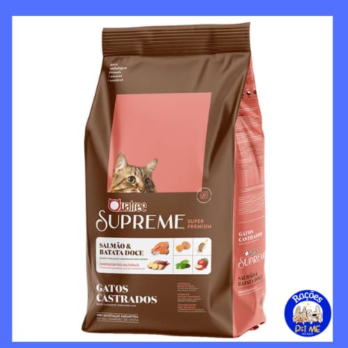 Ração 10,1 Kg Quatree Supreme para Gato Castrado Salmão e batata doce